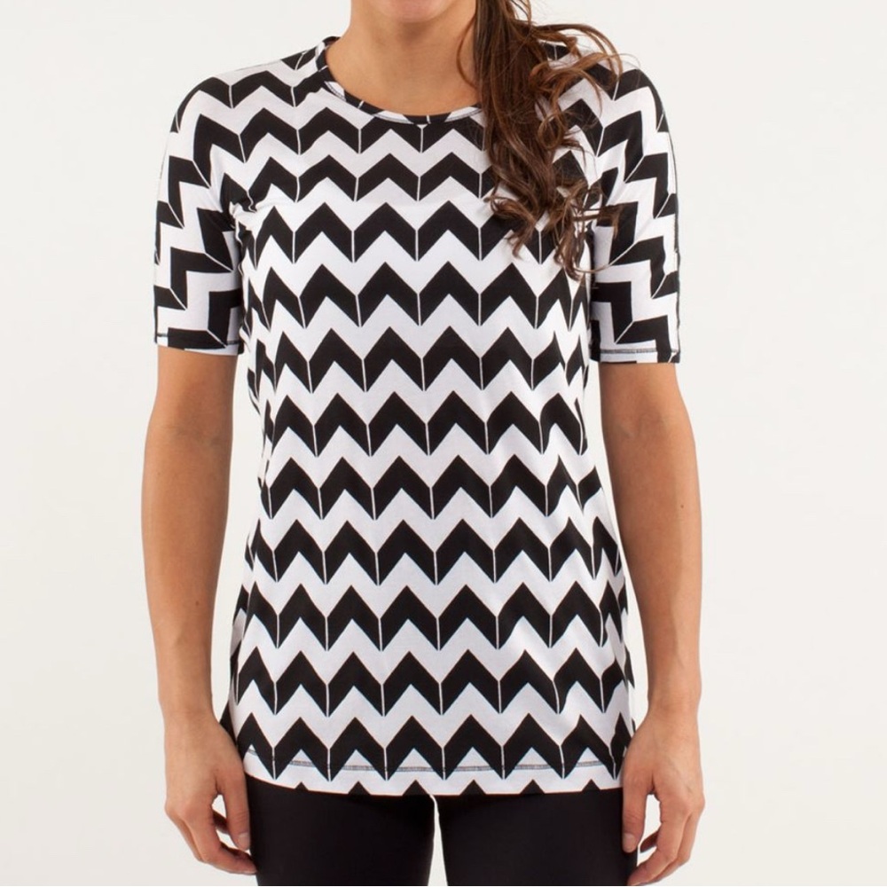 lululemon athletica Black and White Chevron Arrow Tee